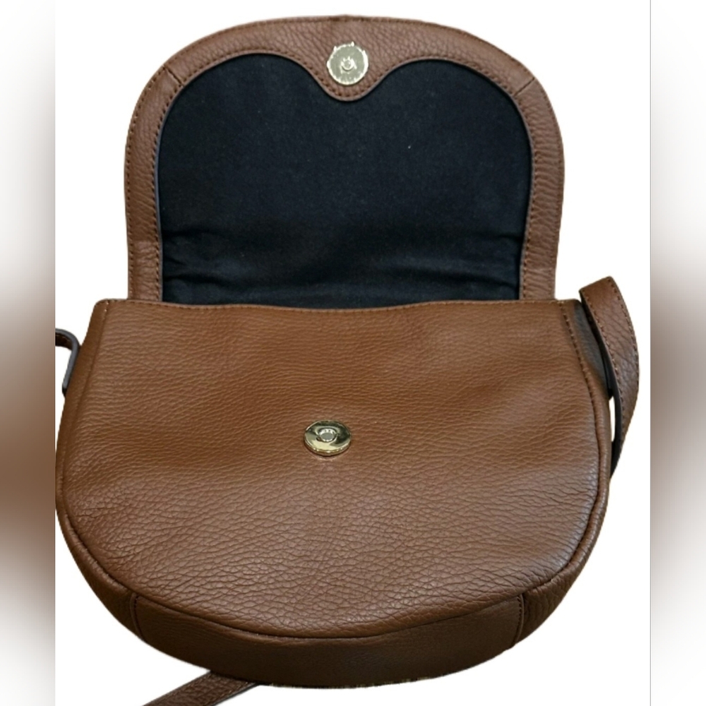 Vince Camuto Brown Cognac Leather Crossbody Handbag - Picture 5 of 8